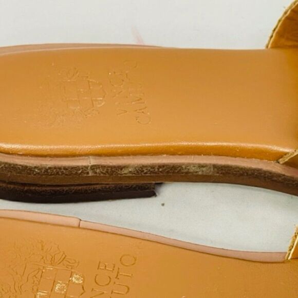 Vince Camuto Neverna Studded Slide Sandals Womens 6.5 M Brown Leather Slip-On Ve - Picture 7 of 9